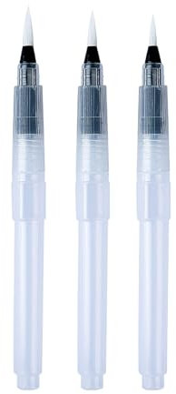 Lot de 3 pinceaux aquarelle de 3 tailles avec réservoir d'eau, marqueurs à base d'eau pour aquarelle, peinture à l'huile, acrylique, 155 mm