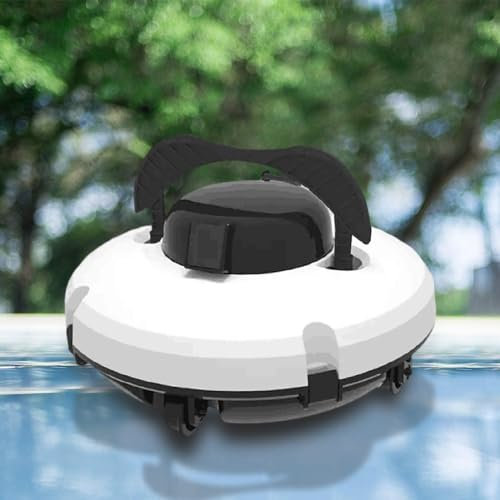 Dfdieratve Robot Aspirateur de Piscine sans Fil, Aspiration Puissante de 28W, Stationnement Automatique, pour Piscines Creusées et Hors Sol Jusqu'à 1000 Pieds Carrés,110V