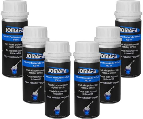JOMAFA Pack POLIMERO LIQUIDO para Restaurar Faros, Botella DE 100ML (Pack de 3 Botes 300 ml o Pack 6 Botes 600 ml) (11130x6, Pack 6 POLIMERO LIQUIDO para Restaurar Faros, Botella DE 100ML (600ML), 6)