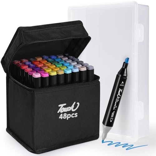 GeeRic 48 Marcatore Pennarelli Artistici, Penne Doppia Punta a Disegno Professionali Fineliner Pennarello Evidenziatore per Adulto Scarabocchi Scrittura Illustrazione Punta 1&6mm