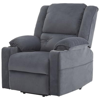 Fairnull Sofasessel mit Ferngesteuerter Heizfunktion, stark tragender Liegestuhl, Massagesessel, ergonomisches Design, Massage-Loungesessel mit Getränkehaltern, TV-Sessel für Wohnzimmer Grau
