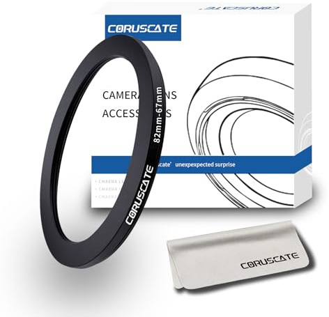 82mm auf 67mm Objektivadapter Ring,Step-Down-Ring Filter Adapter Kompatibel mit Allen 82mm Objektiven mit 67mm UV ND CPL Filter +1pcs Objektivreinigungstuch