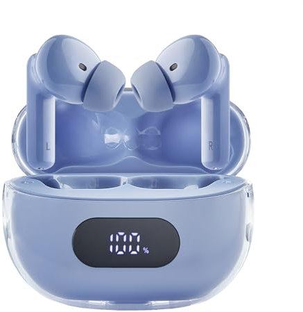 Intenso Buds Plus TWS True Wireless T315AE - Auriculares con cancelación Activa de Ruido, ENC, Bluetooth y hasta 25 Horas de reproducción de música, Color Azul