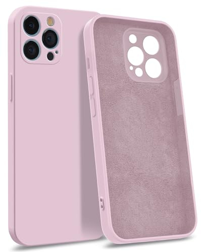 MyGadget Custodia in Silicone compatibile con iPhone 12 Pro [Quadrupla Protezione] - Case Rigido con Fodera in Microfibra - Cover Rosa