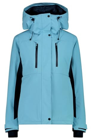 CMP Damen Outdoorjacke Funktionsjacke Skijacke Jacket Fix Hood, Farbe:Hellblau, Größe:44, Artikel:-L615 Niagara