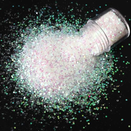 GENPICONG Vernis à Ongles holographique à Paillettes hexagonales de 1 mm/10 ML, poussière floconneuse, Peinture chromée moussante, décoration d'ongles au néon