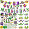 Bdecoll Mardi Gras Kostüm Zubehör Set,Mardi Gras Banner Glitzer Gold Lila und Grün Requisiten für Karneval Geburtstag Hochzeiten Silvester Abschlussfeier