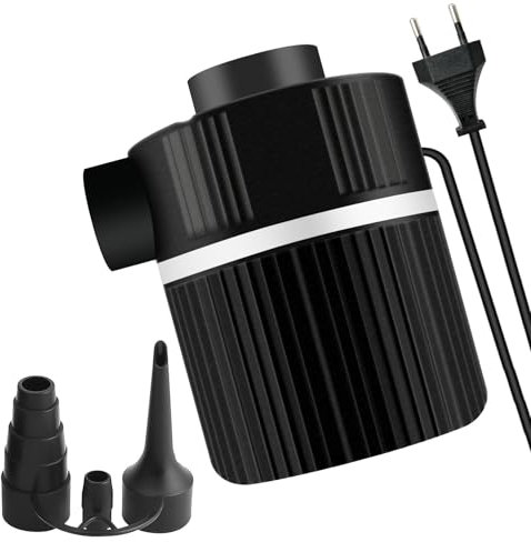 Inflador Electrico, Bomba de Aire Eléctrica Portátil, Bolsa de vacío Bomba de Aire eléctrica, Inflador & Deflactor para Piscinas, Barcos, Juguetes Hinchable o Camping, con 3 Accesorios