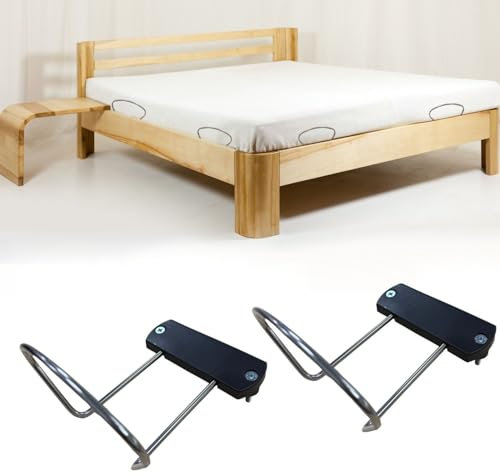 Coemo Matratzenhalter 2 Stück, Matratzenbügel, Matratzenhalter gegen Verrutschen, Matratzen-Haltestange, Matratzen-Gleitstopper, Bett-Matratzen-Halterung, rutschfeste Matratzen-Stopper-Stange