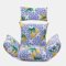 OHS Egg Chair Cushion with Headrest, Rattan Hanging Swing Chair Lemon Print Soft Thick Padded Hanging Basket Chair Cushion For Garden Indoor/Outdoor Use, Blue/Yellow