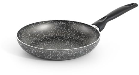 RollitPop Padella Antiaderente Ø 20cm in Alluminio, Made in Italy, Facile da Pulire, 5 Strati con Rivestimento Effetto Pietra Qualità Superiore e Antiaderenza Perfetta, Leggera ed Ergonomica (Ø 20cm)