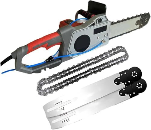 JJENXYYDS Electric Concrete Saw,Diamond Chain Concrete Saw,Handheld Brushless Chainsaw,with Water Fed Dust Suppression,Depth35/48cm,for Granite, Reinforced Concrete,350