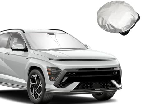 BSTW Auto Sonnenschutz für Hyundai Kona SX2 (2024-2025) – Faltbare Windschutzscheiben-Abdeckung mit Wärmeisolierung & UV-Schutz | Passend für Kona SX2 Hybird, Elektro, Plug-in-Hybird