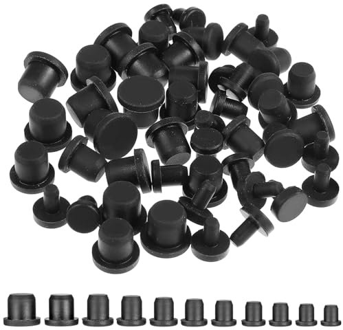 Praktisches Silikon-Lochstopfen Set, 22 Stück in 11 Größen, Schwarz Gummistopfen, für Flaschen und Rohre Endlich Ruhe vor Löchern und Undichtigkeiten! (9-14 mm)