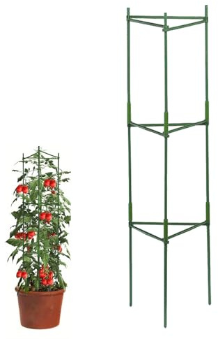 Tomatenkäfige Tomaten Rankhilfe, Garten Rankhilfe, 126cm Verstellbar Tomatenturm Rankgitter Pflanzenstütze, Dreiecks-Pflanzenklimmern, für Pfingstrosen, Hortensien, Tomaten,Rosen (1)
