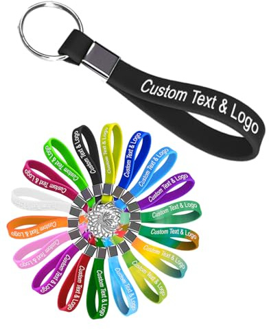 Jusqu'à 1000 porte-clés personnalisés en silicone avec texte/logo pour mariage, motivation, événements