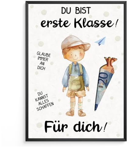 Tigerlino® Geldgeschenk zur Einschulung Schultüte Junge Schulanfang Erstklässler Geschenkidee Schulkind Schuleinführung 1. Klasse Wunscherfüller