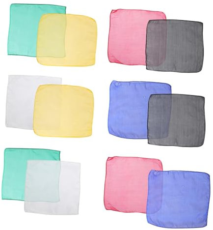 BESPORTBLE 12Stücke Schal Lustige Requisiten für Bühnenaufführungen Ultra Dünne Seidentücher Farben für Trickpartys und Performance Requisiten