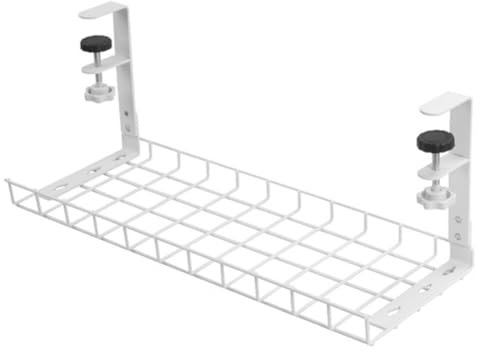 Untertisch-Aufbewahrungsregal für Zuhause, Büro, Schreibtisch, Draht-Organisation, Küche, Aufbewahrung, Metall-Kabel-Management-Tablett, Ersatz, verstellbarer Schreibtischkordel-Halter