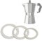 Millstore Kit 3 Guarnizioni ricambio in Gomma per Caffettiera Moka, 4 misure disponibili 1-2-3-6 Tazze, Compatibili con le marche più diffuse, Made in Italy (1 Tazza)