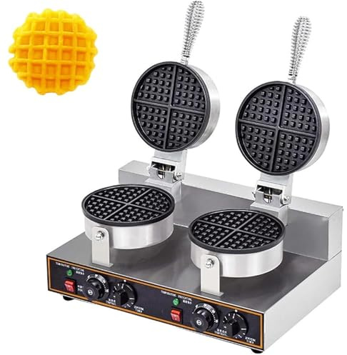 Waffle Makers & Irons, Commercial Waffle Maker With Non~stick Coating, Stainless Steel Waffle Iron With Temperature Regulation