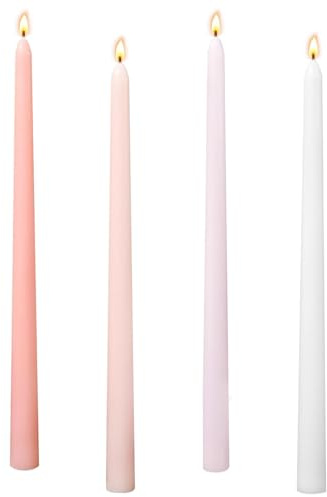 4 Pcs Pink Candles Tapered Candles, 10 Inch Unscented Smokeless Long Taper Candle, Gradient Easter Candle Sticks for Easter Decorations Wedding Home Décor