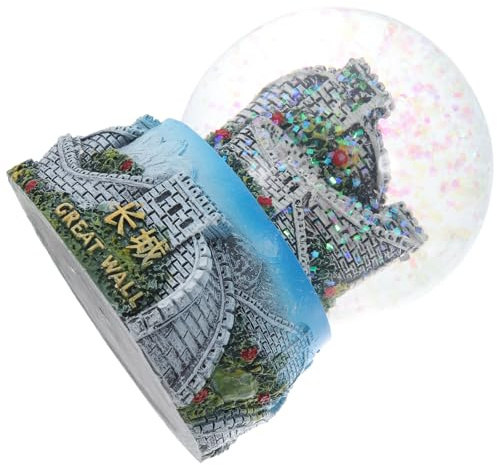 OFFIGAM Bola de Cristal Decorativa en Forma Gran Muralla, Artesanía de Resina Sintética Líneas Claras y Diseño Creativo para Decoración de Dormitorio u Oficina Varios Estilos