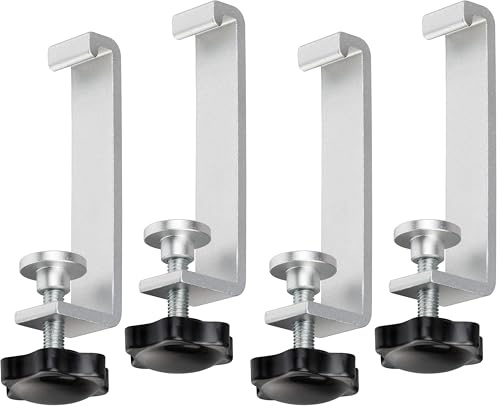 Brennenstuhl Tischklemmen für Alu-Office-Line Steckdosenleisten/Klemmhalter für Schreibtisch/Tischplatte (Schraubklemmen für ihren Arbeitsplatz, für Tischstärken von 16-60mm geeignet) (Packung mit 2)