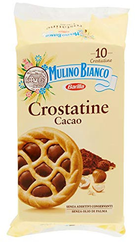 Mulino Bianco Crostatine con Crema al Cacao e Nocciole - Colazione e Snack Dolce per Merenda - 10 Crostatine (400 g)