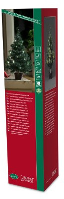 Konstsmide 3512-100 / Albero di Natale LED 60cm con Vaso e Catena di luci / 24 diodi Bianco Caldi/a Batteria/Cavo Verde