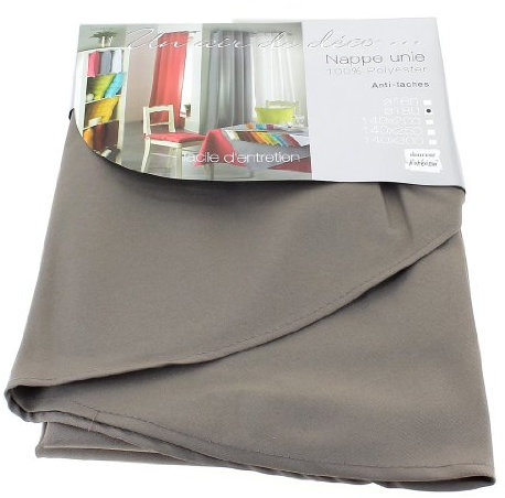 NAPPE RECTANGLE 140 x 250 CM POLYESTER UNI ESSENTIEL TAUPE