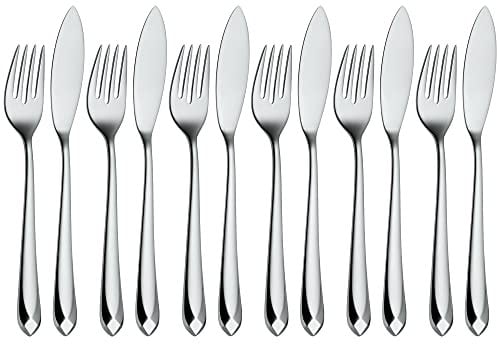 WMF Jette Fischbesteck 12 teilig, Fischset für 6 Personen, Fischgabel, Fischmesser, Cromargan Protect Edelstahl poliert, kratzbeständig