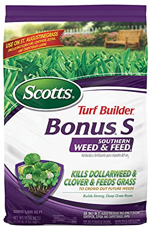 Scotts Turf Builder Bonus S Southern Weed & Feed2 - Weed Killer and Lawn Fertilizer, Lawn Care, 5,000 Sq. Ft., 17.24 Ibs.