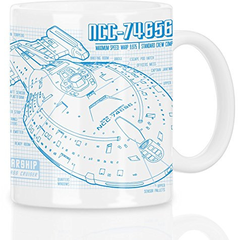 style3 NCC-74656 Voyager Motivtasse trek trekkie blaupause