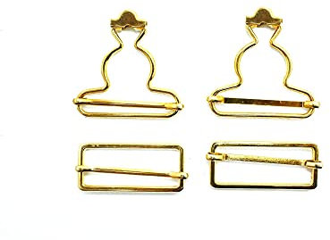 Trimming Shop 35-mm-Latzschnallen aus Metall mit rechteckigem Schieberverschluss DREI-Glide-Schnallen für Hosenträger, Kinderoveralls, Riemen, Overalls, Overalls, Gold, 2 Stück