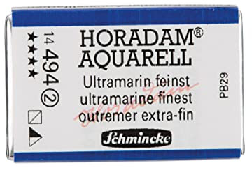 Schmincke – HORADAM® AQUARELL - feinste Künstler-Aquarellfarben, 494 Ultramarin feinst, 14 494 043, 1/1 Näpfchen