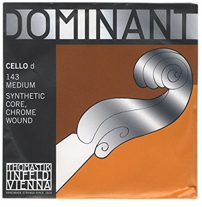 Thomastik Einzelsaite für Cello 4/4 Dominant - D-Saite Nylonkern, Chrom umsponnen, mittel