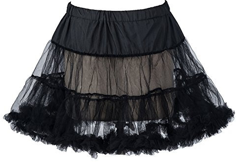 Boolavard 18 50s Retro Underskirt Unterrock Petticoat Rock Tutu Schwarz, Weiß, Rot, Rosa, Blau (Schwarz, S-M (EU 32-40))
