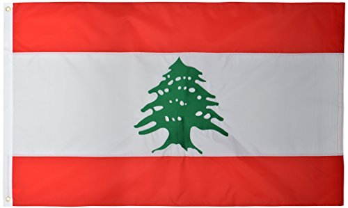 Libanon-Flagge, 90 x 150 cm, 210D, Nylon, bestickt, für den Außenbereich