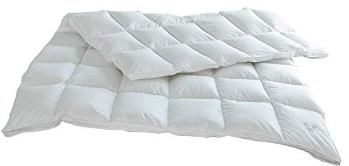 OBB Dauneneinziehdecke Weiß & Edel, Wärmegrad leicht Größe 200x200 cm