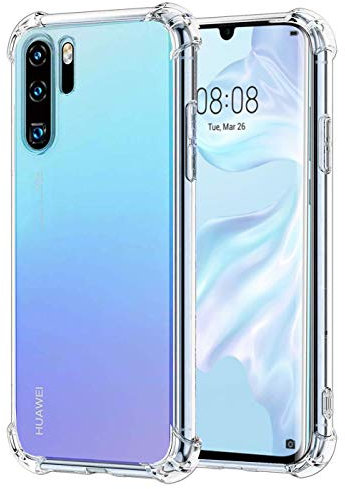 Verco Handyhülle für Huawei P30 Pro, Anti Shock Schutzhülle für Huawei P30 Pro Hülle Silikon [Display- & Kameraschutz] Weiche Flexible TPU Hülle, Transparent