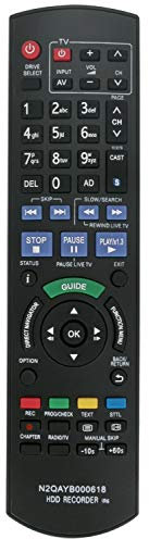 ALLIMITY N2QAYB000618 Fernbedienung Ersetzt für Panasonic HDD IR6 Recorder DMR-HW100EBK N2QAYB000615