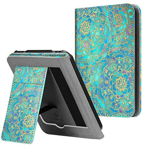 Fintie Hülle für Tolino Vision 4 HD/Vision 3 HD/Vision 2 / Vision 1 / Shine 2 HD eReader, Kickstand Schutzhülle mit Kartenfach Handschlaufe und Auto Sleep/Wake Funktion, Jade
