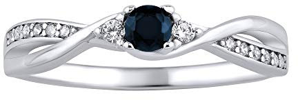 SILVEGO Damen Ring aus 925 Sterling Silber mit echtem Saphir