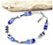 Handgemachtes Glas Perlen Würfel Armband kombiniert mit Hämatit Plättchen und Glasstäbchen Edelstahl Verschluss