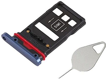 OnlyTech - Schublade / Halterung für Dual-SIM und Micro-SD-Speicherkarte für Huawei Mate 20 Pro, Blau + Werkzeug zum Entfernen