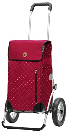 Andersen Shopper Royal mit Speichenrad Alu klappbar mit Metall-Speichen Rad Ø 25 cm und 43 Liter Tasche Sofia rot