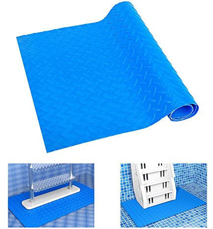 DECOHS 40,6 x 91,4 cm Poolleiter-Matte, große Schwimmbad-Stufenmatte mit rutschfester Textur-Schutzleiter-Pad für oberirdische Pools und Treppen (Weide)