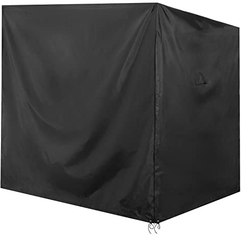 Kingsleeve® Hollywoodschaukel Abdeckung 185x117x170/150 cm | Schutzhülle aus robustem Oxford mit PU-Beschichtung wasserfest UV-beständig windfest, Belüftung und Kordelzug Anthrazit