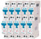 EATON 264747 PLG4-C20/1N - DISJONCTEUR MODULAIRE PH/N - Blanc - MANETTE BLEUE - 1P+N / 20 A - COURBE C - Raccordement à vis - 10 disjoncteurs